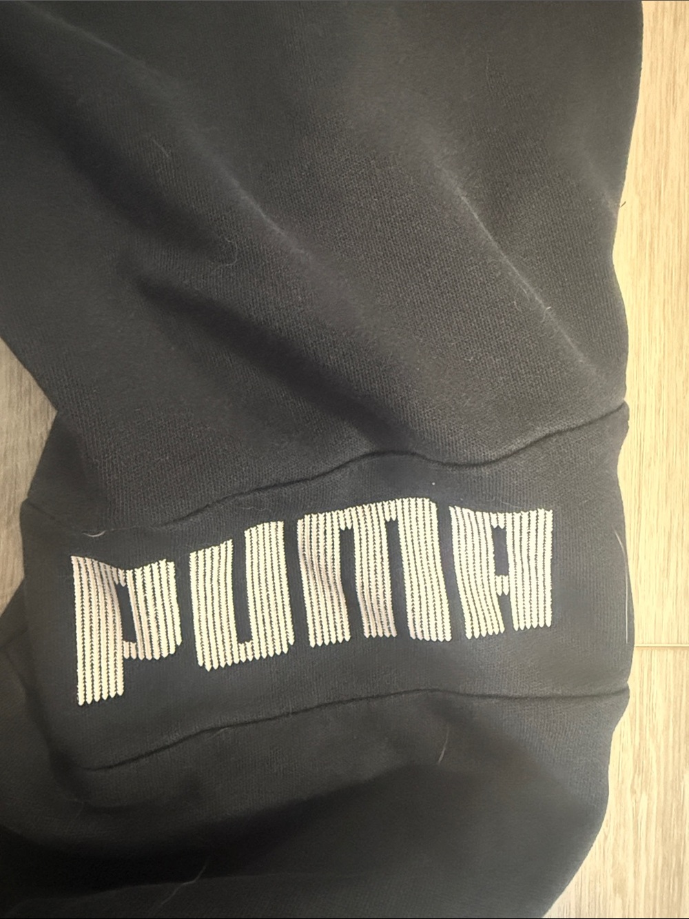 PUMA Black Sweat Joggers with White Logo - Picture 2 of 6